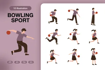 Bowling Sport Illustration Pack