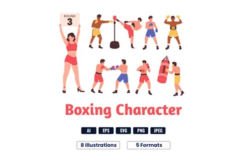 Boxing Character Illustration Pack
