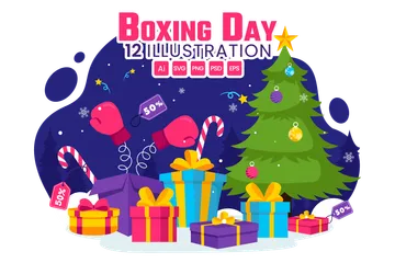 Promoção do Boxing Day Pacote de Ilustrações