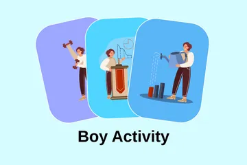 Boy Activity Illustration Pack
