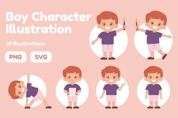 Boy Character Illustration Pack