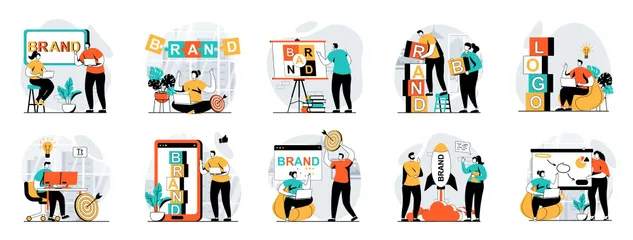 Branding Team Illustration Pack