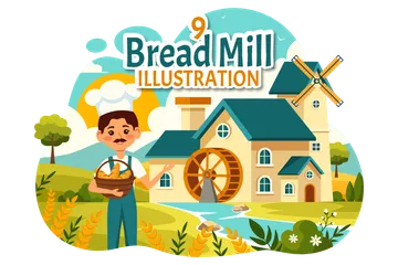 Bread Mill Illustration Pack