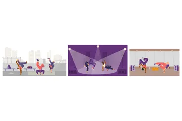 Break Dancers Illustration Pack