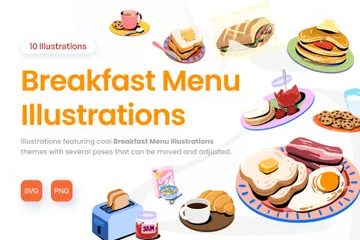 Breakfast Menu Illustration Pack