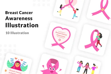 Breast Cancer Awareness Illustration Pack