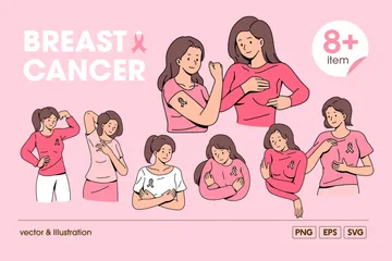 Breast Cancer Illustration Pack