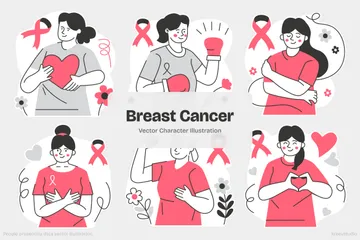 Breast Cancer Illustration Pack