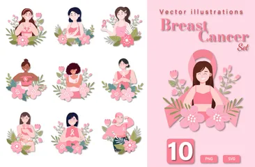 Breast Cancer Illustration Pack