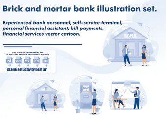 Brick And Mortar Bank Illustration Pack