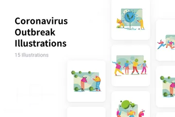 Brote de coronavirus Paquete de Ilustraciones