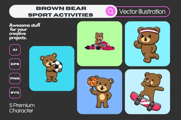 Brown Bear Illustration Pack
