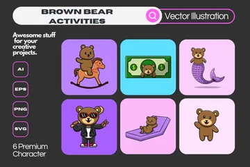 Brown Bear Illustration Pack