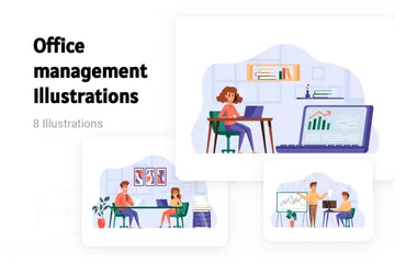 Büromanagement Illustrationspack