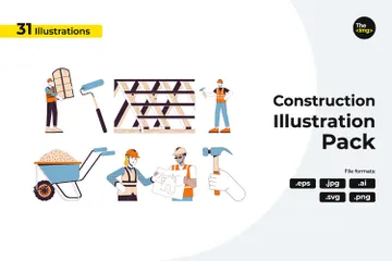 Builders Contractors Illustration Pack
