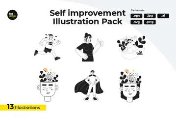 Building Confidence And Self Esteem Illustration Pack