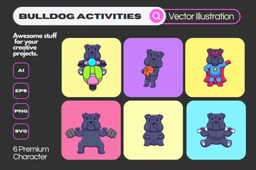 Bulldog Activities Illustration Pack