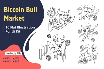 Bullischer Bitcoin-Markt Illustrationspack