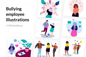 Bullying Employee Illustration Pack