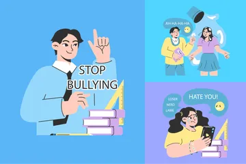 Bullying escolar Pacote de Ilustrações