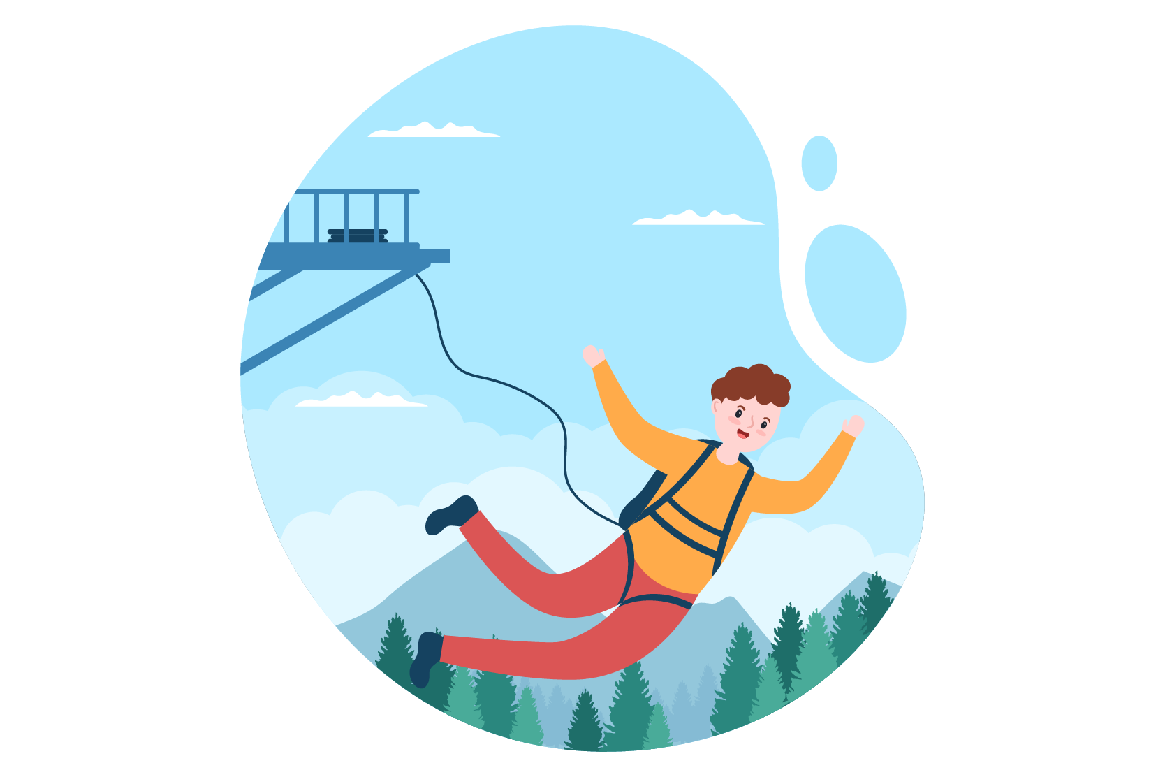 Premium Bungee Jumping Illustration Pack From Sports & Games Illustrations