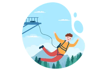Bungee Jumping Illustration Pack