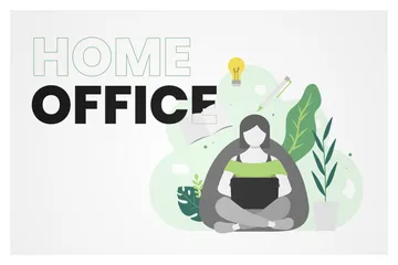 Bureau à domicile Pack d'Illustrations