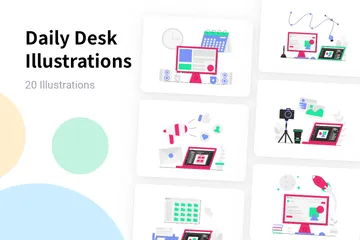 Bureau quotidien Pack d'Illustrations