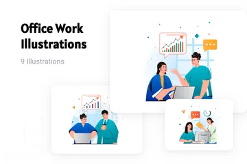 Bureau de travail Pack d'Illustrations