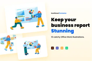 Bureau de travail Pack d'Illustrations