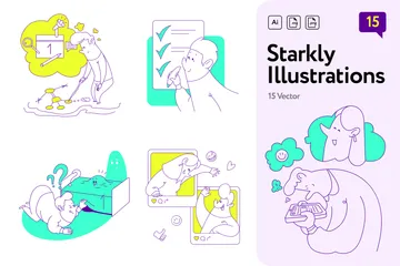 Bureau de travail Pack d'Illustrations