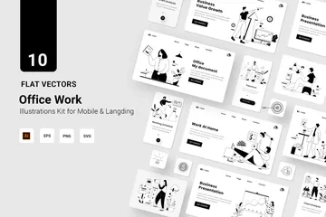 Bureau de travail Pack d'Illustrations