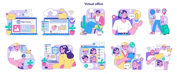 Bureau virtuel Pack d'Illustrations