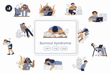 Burnout Syndrom Illustrationspack