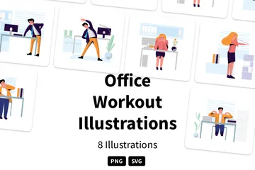 Büro-Workout Illustrationspack