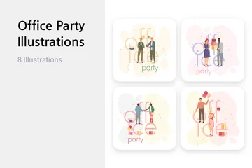 Büroparty Illustrationspack