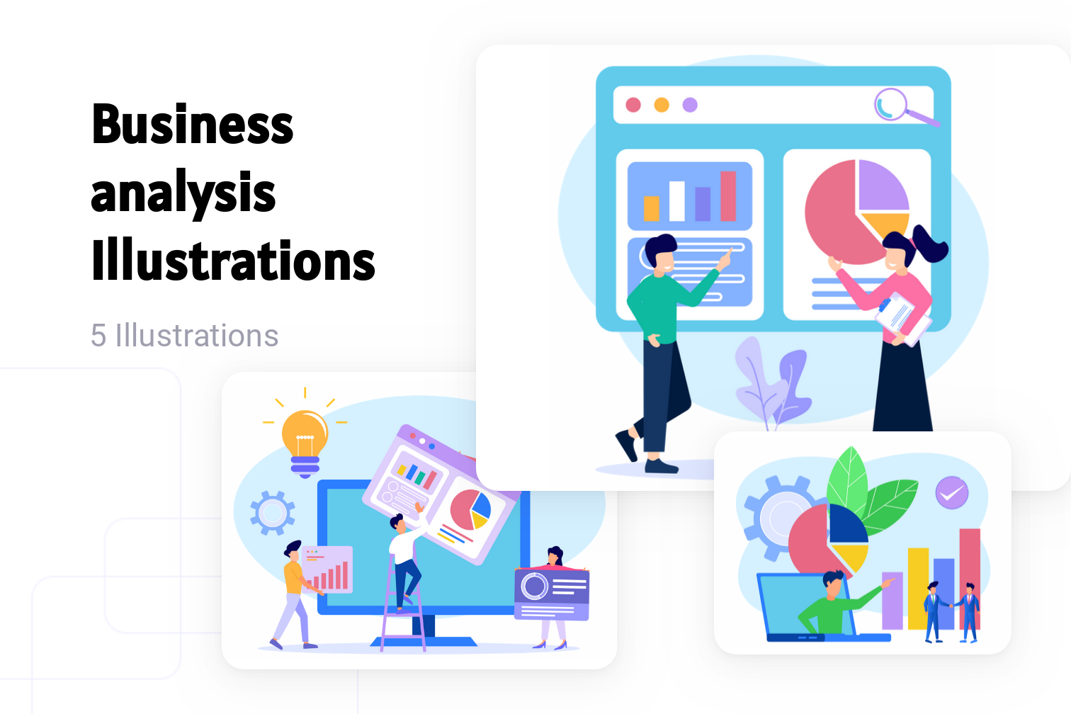 Business Analysis Illustration Pack - 5 Business Illustrations | SVG ...