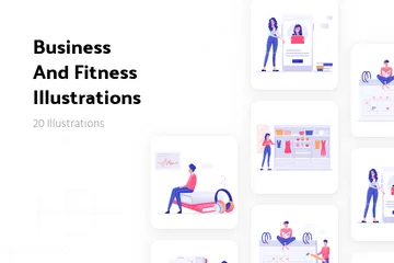 Business And Fitness Illustration Pack