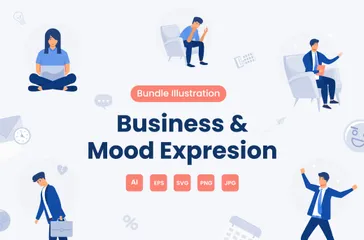 Business And Mood Expression Illustration Pack