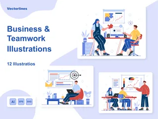 Business And Teamwork Illustration Pack