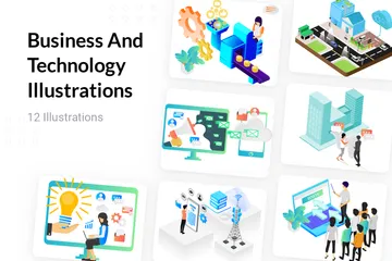Business And Technology Illustration Pack
