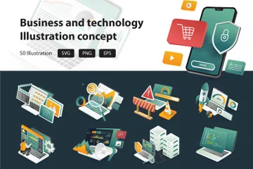 Business And Technology Illustration Pack