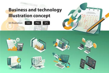 Business And Technology Illustration Pack