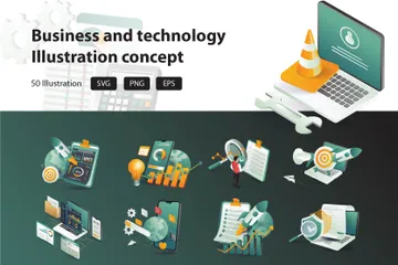 Business And Technology Illustration Pack