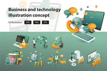 Business And Technology Illustration Pack