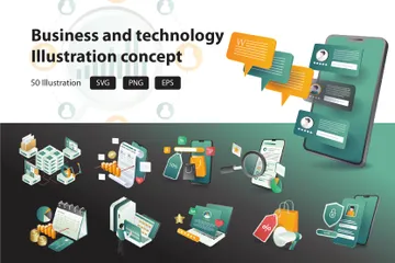 Business And Technology Illustration Pack