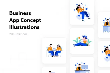Business App Concept Illustration Pack
