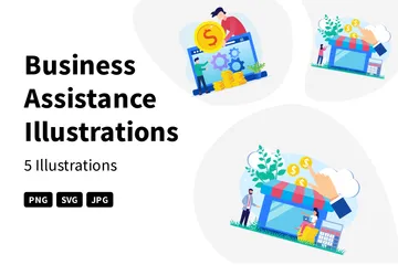 Business Assistance Illustration Pack