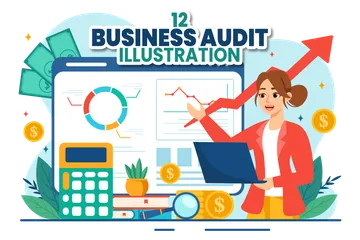 Business Audit Documents Illustration Pack