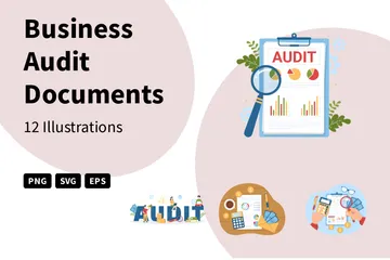Business Audit Documents Illustration Pack